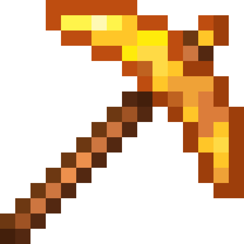 Gold pickaxe icon for fast grid clearing