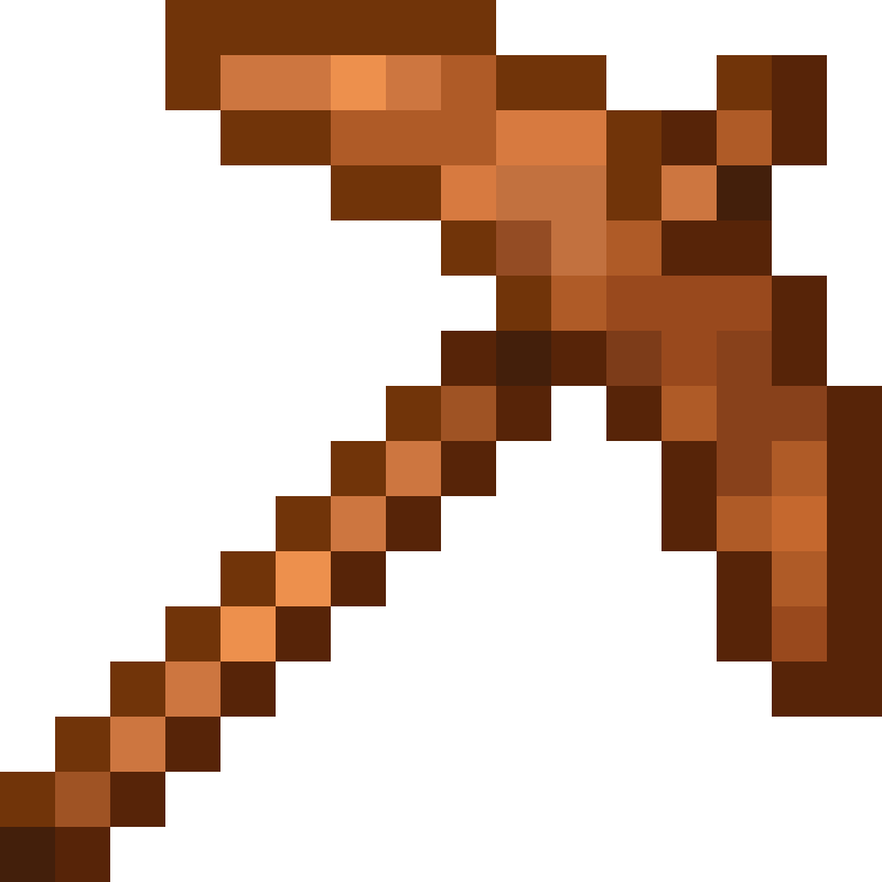 Wooden pickaxe icon for basic mining speed
